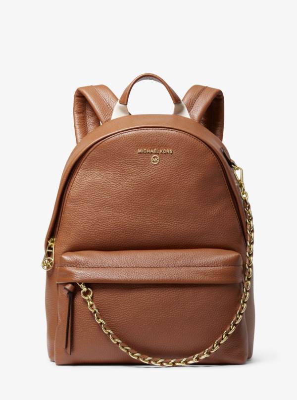 Damske Batohy Michael Kors Slater Medium Pebbled Leather Hnede - Kabelky Michael Kors Slevy | ZLAVC-6129